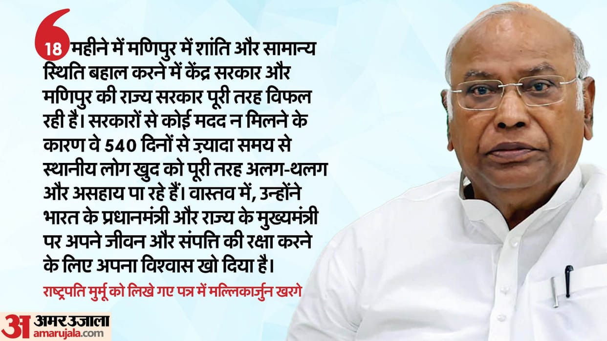 Mallikarjun Kharge writes to President Droupadi Murmu on Manipur situation, seeks her intervention know update
