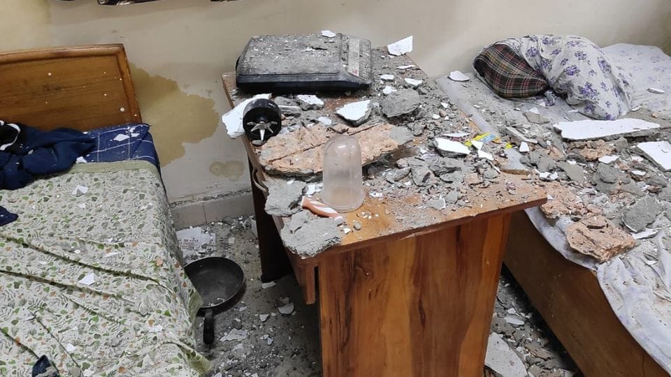 Part of plaster fell from ceiling of Boys Hostel of Maulana Azad Medical College in Delhi