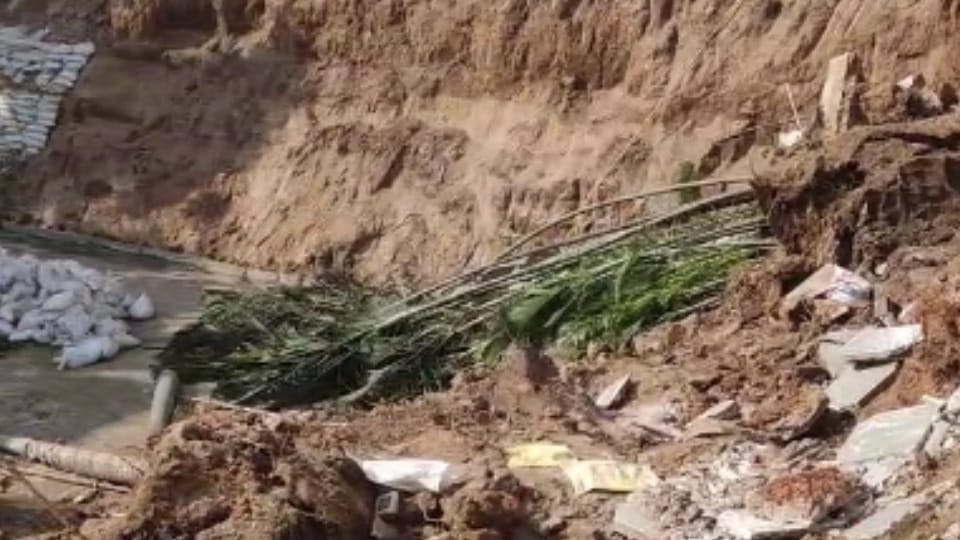 During excavation of basement of house in Sector 33 trees in adjacent house fell