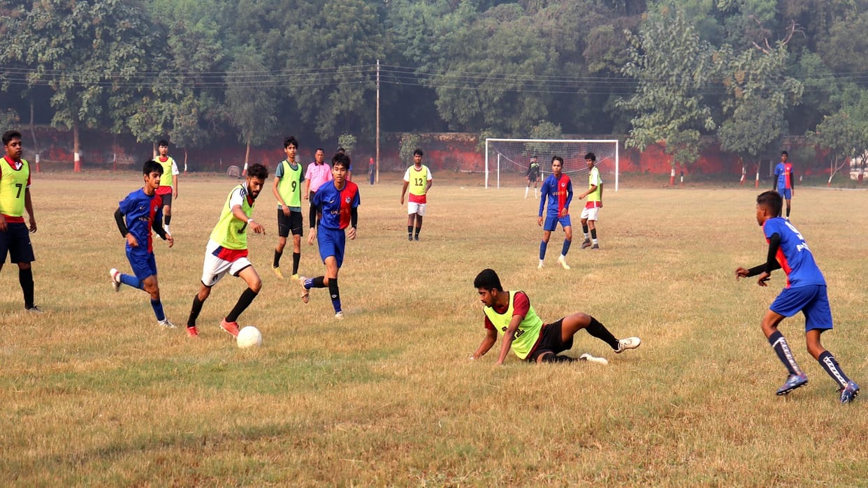 Two matches were played in the district football league in Bareilly