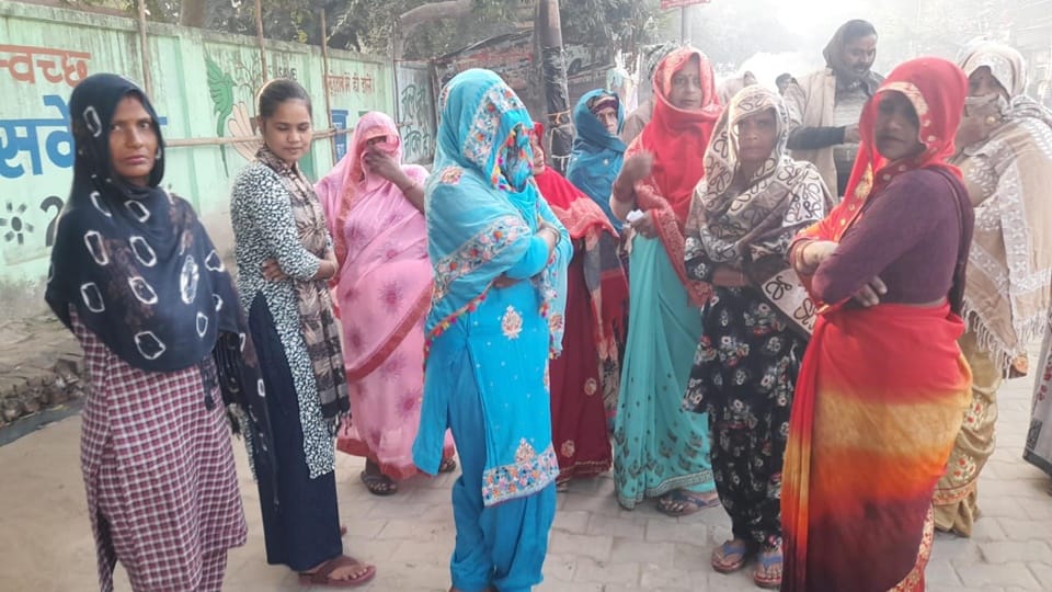 Kundarki by election in pictures: Voting started slowly due to cold, voters are excited