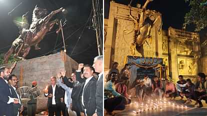 Varanasi: आरती उतार कर मनाया मनु का जन्मदिवस, जमकर की आतिशबाजी, बजाया डमरू, 189 दीप जलाये Manu's birthday celebrated by performing aarti fireworks were done damru was played
