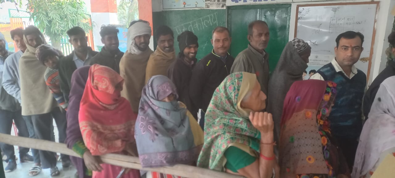 By-election in pictures: Voting continues in Meerapur amid tight security, candidates of 11 parties including