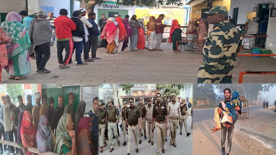 By-election in pictures: Voting continues in Meerapur amid tight security, candidates of 11 parties including