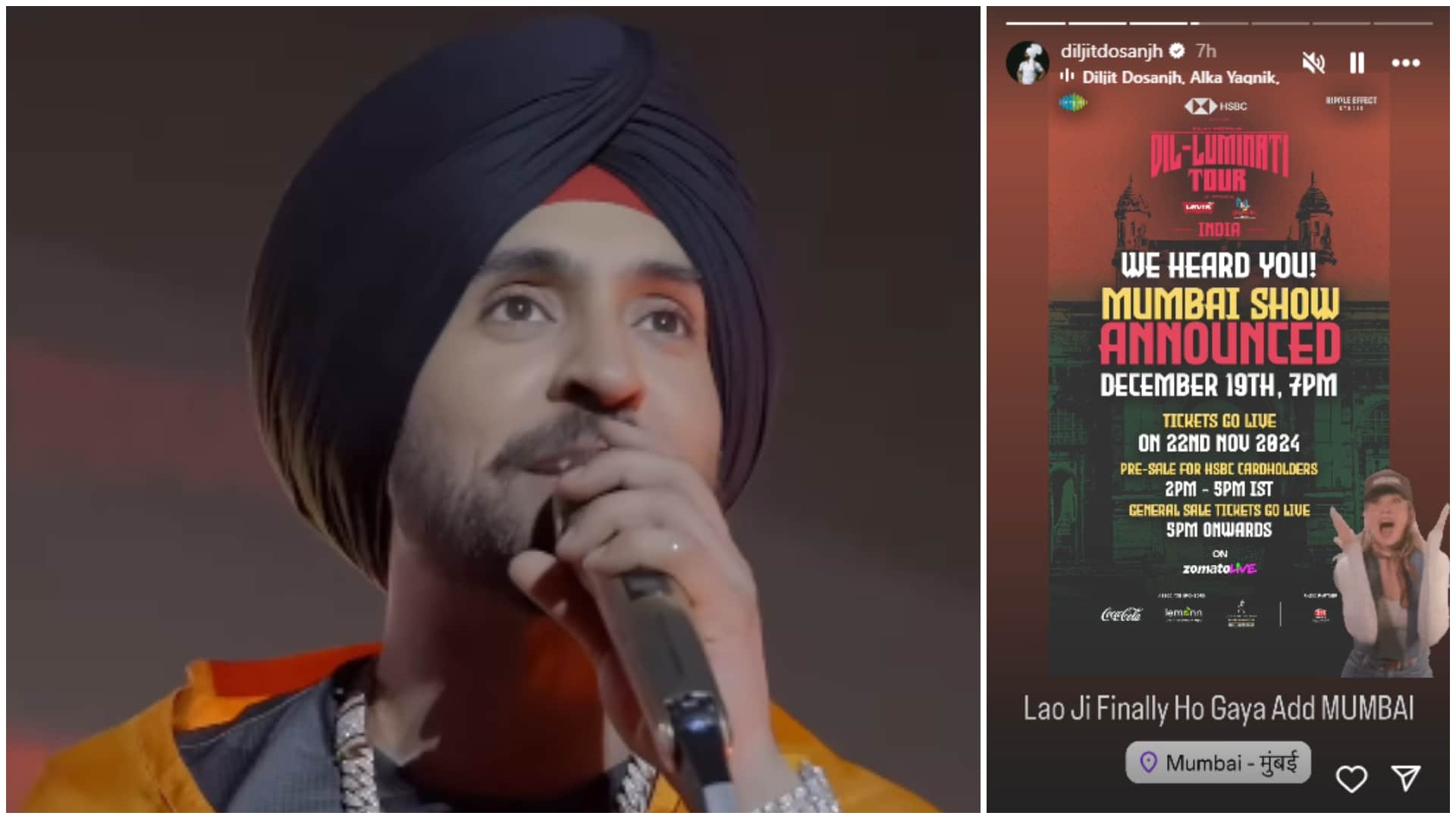 Punjabi Singer Diljit Dosanjh announced date of his Mumbai concert from his Dil-Luminati India Tour