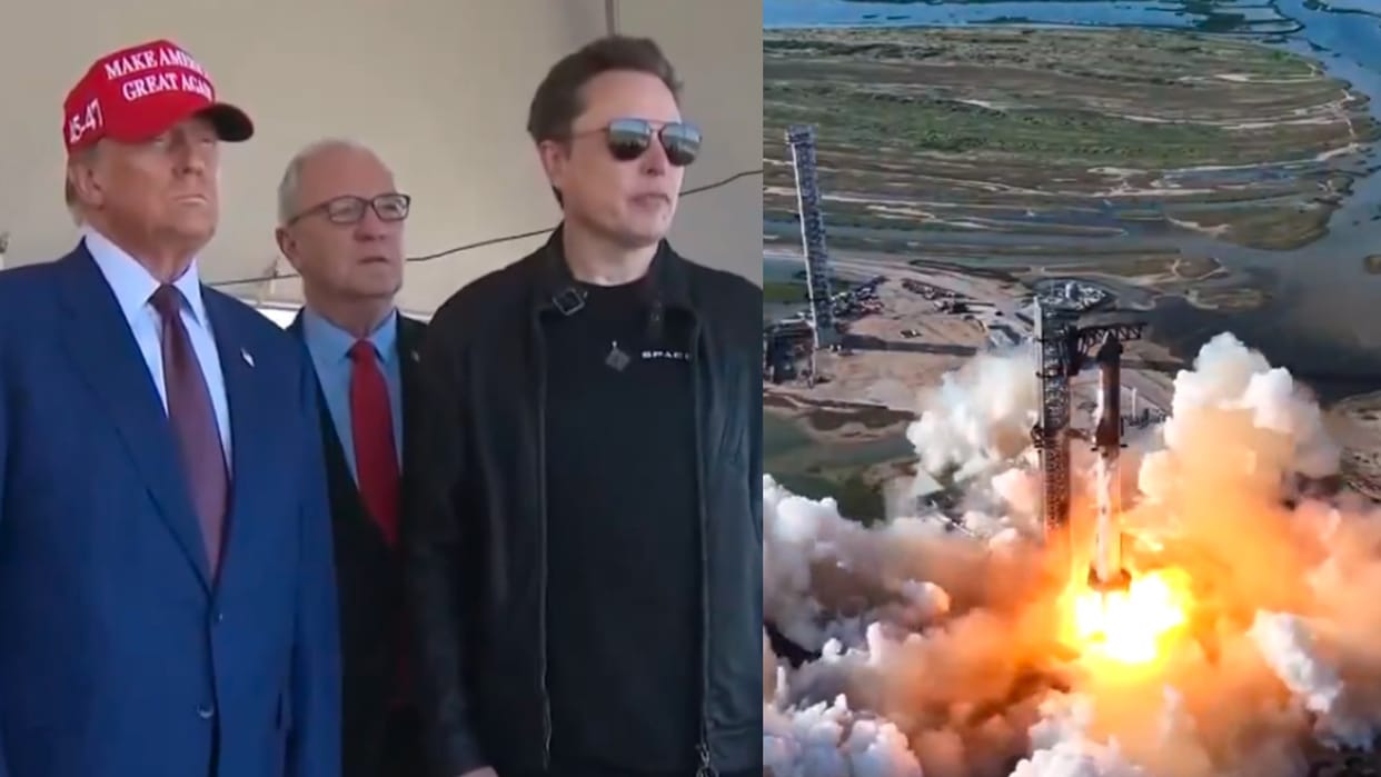 Donald Trump with Elon Musk in Texas Updates SpaceX Starship 6th test flight launch from Boca Chica USA