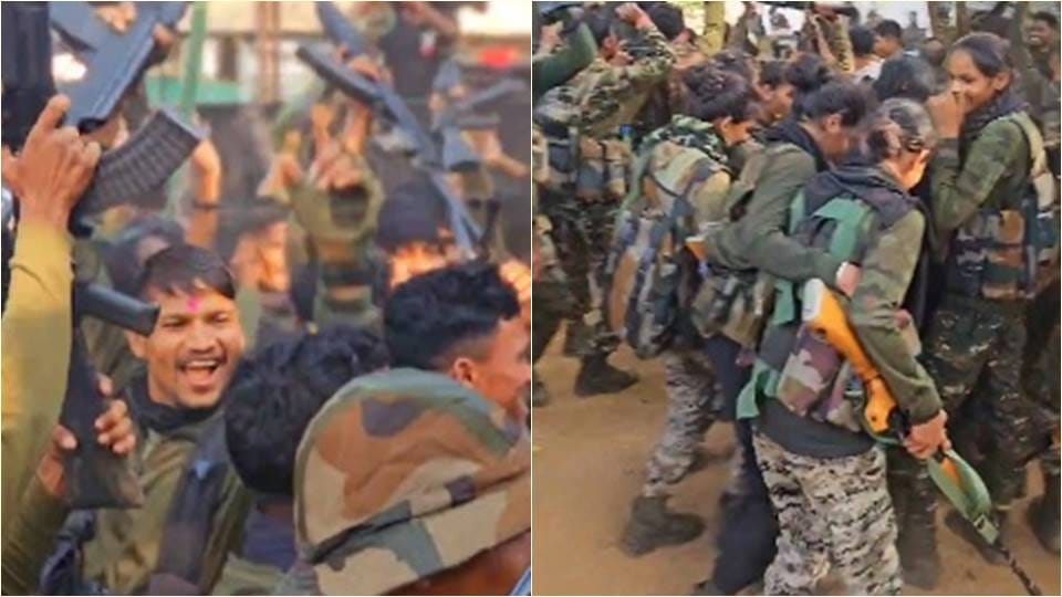 soldiers celebrated after the encounter in Narayanpur and Kanker