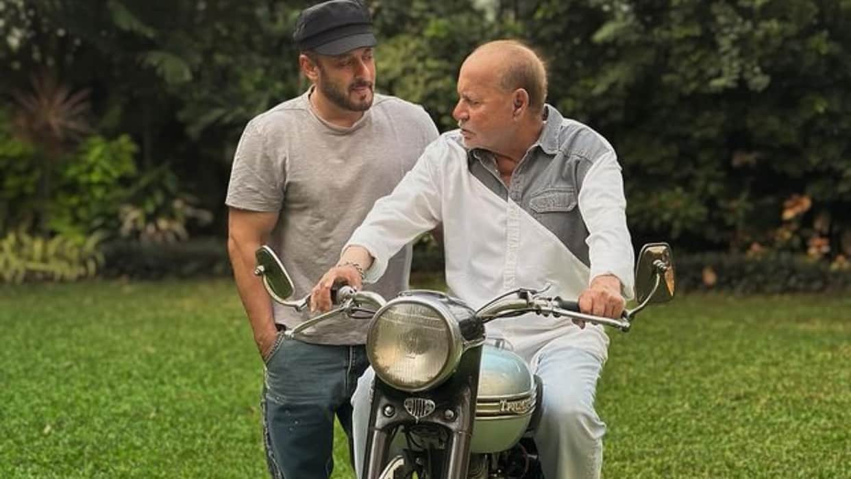 Sikandar actor Salman Khan Proudly Displays His Father Salim Khan First Bike Shares Photos
