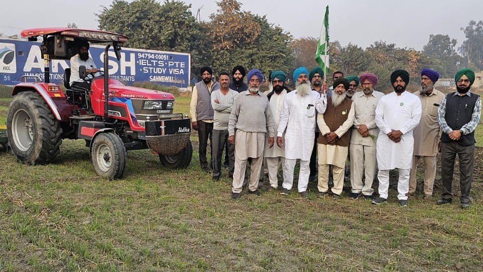 Fungus and grub disease in newly sown wheat farmers many acres of crop destroyed in Machhiwada sahid ludhiana