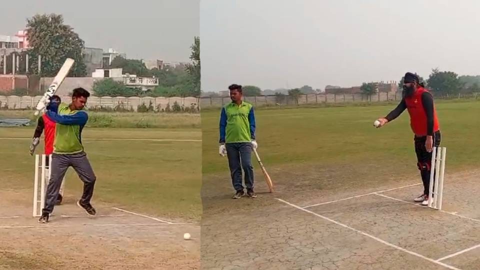 Blind cricket competition is being played in Lucknow players hit shots in this style