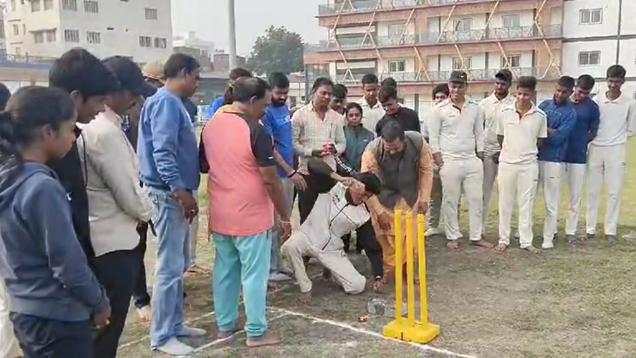 Training started at Sigra Stadium, coconut was broken on the cricket field proper worship was done wicket wa