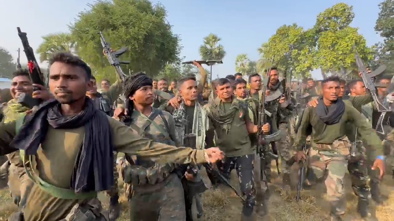 After Sukma encounter soldiers happily danced on folk songs with weapons