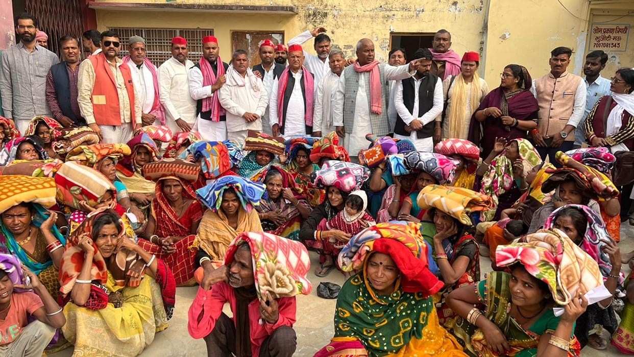 SP workers celebrated late Mulayam Singh Yadav's birth anniversary