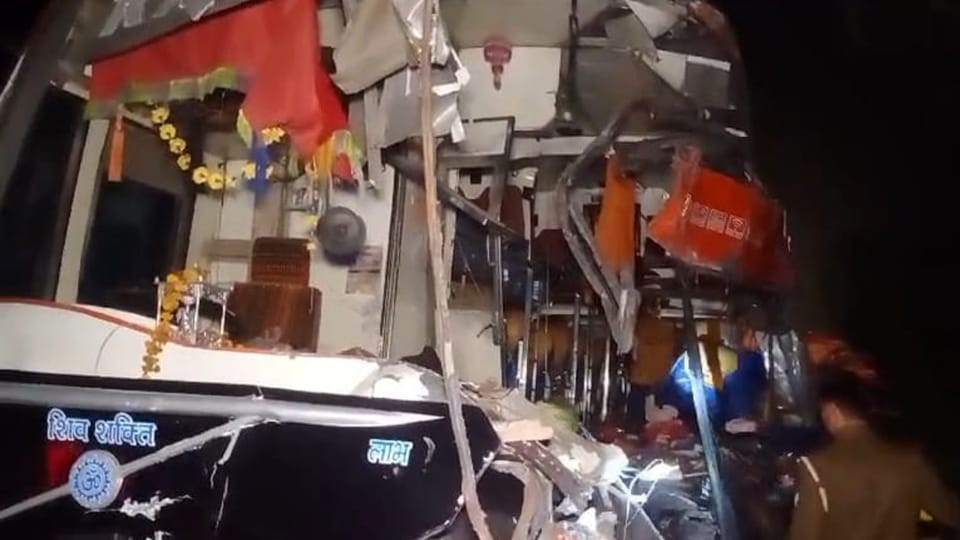 UP Bus Accident news bus driver fell asleep could not control the speeding bus see photos