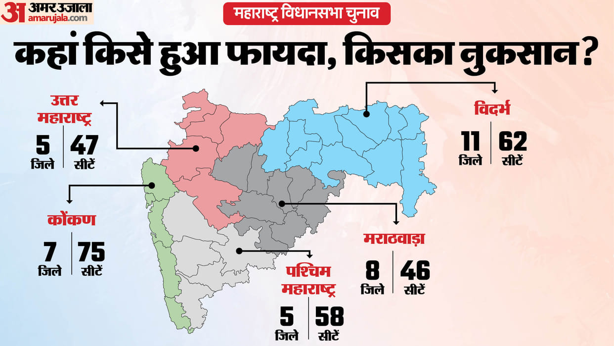 Maharashtra Assembly Election Result Region Wise 2024 vs 2019 Party Wise Performance News in Hindi