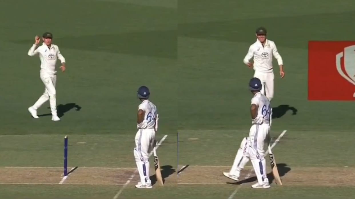 ind vs aus: hilarious runout game between yashasvi jaiswal marnus labuschagne video viral day 2 perth test