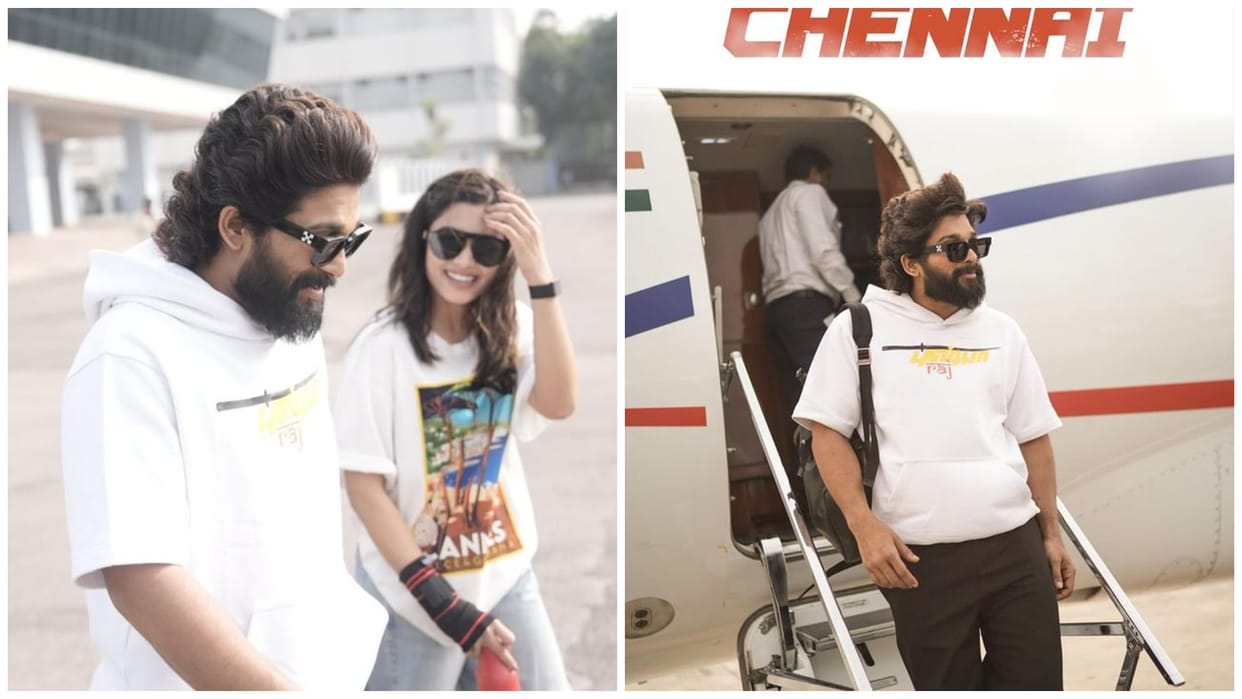 Allu Arjun and Rashmika Mandanna airport pictures for Pushpa 2 Event in Chennai went viral
