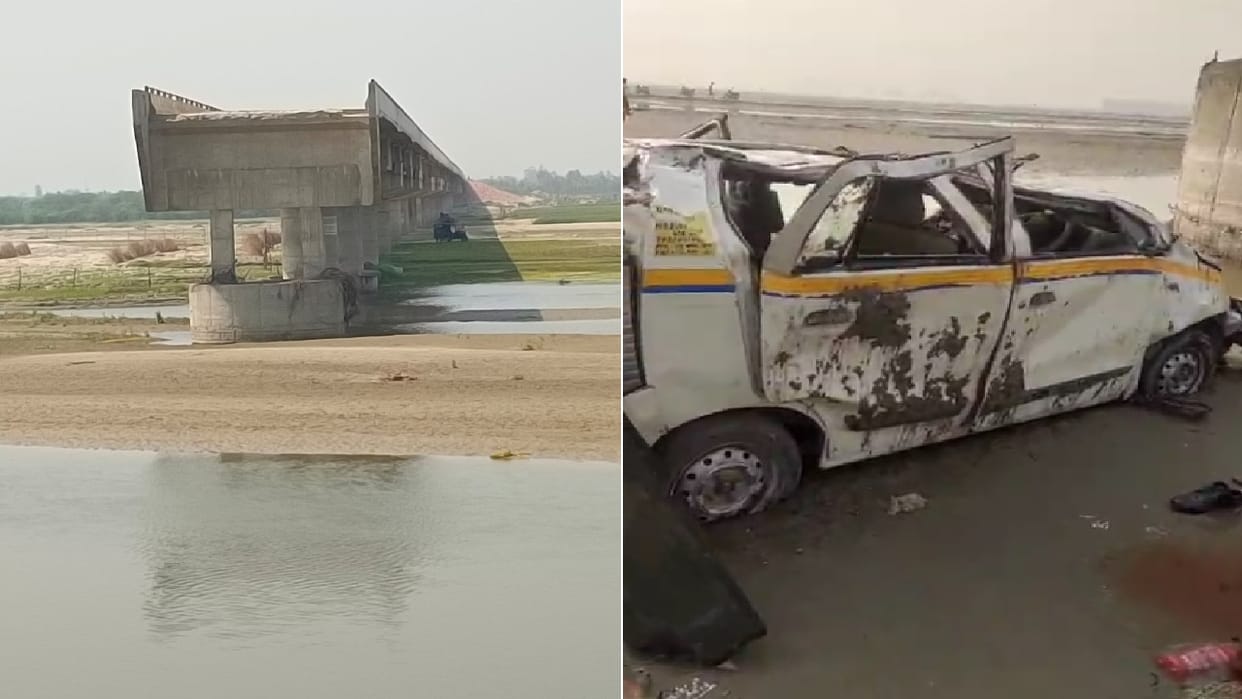 Tragic accident in Bareilly car fell into river from under construction bridge three died