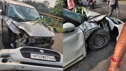 high-speed SUV hit car In Lucknow driver was seriously injured
