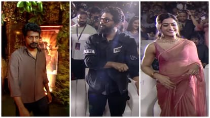 Sreeleela Rashmika Mandanna Allu Arjun Nelson Dilipkumar SEEN AT Pushpa 2 Chennai Event