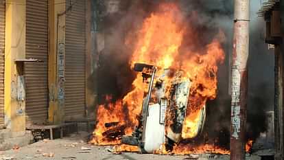 Pictures of riot in Sambhal Rioters set three cars and eight bikes on fire more than 20 policemen injured thre