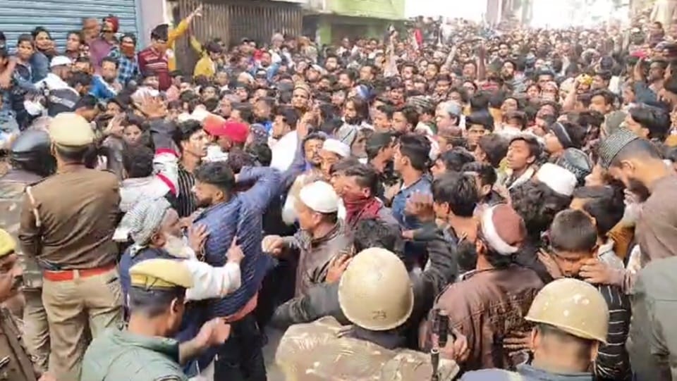 Sambhal Jama Masjid case: Survey is being done inside mosque, stones rained from all sides in few moments