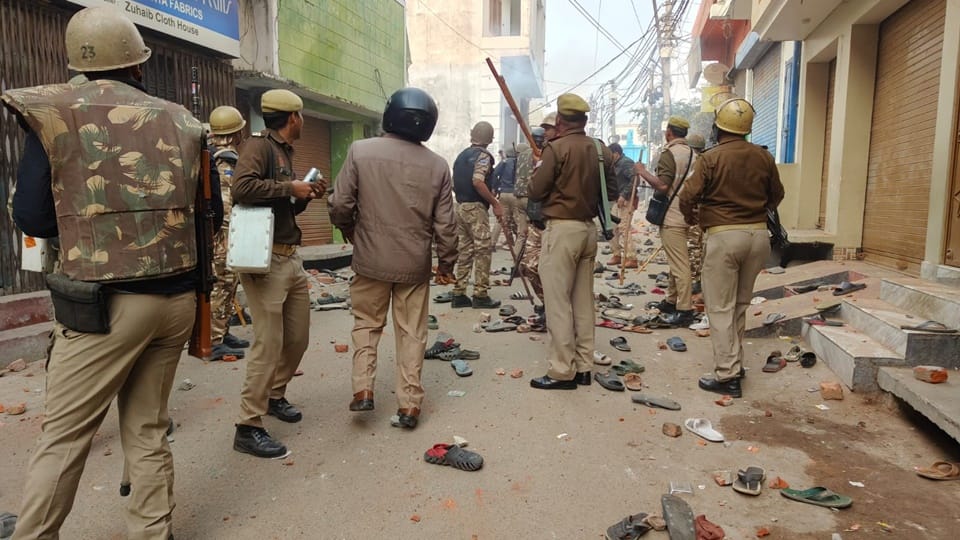 Pictures of riot in Sambhal Rioters set three cars and eight bikes on fire more than 20 policemen injured thre