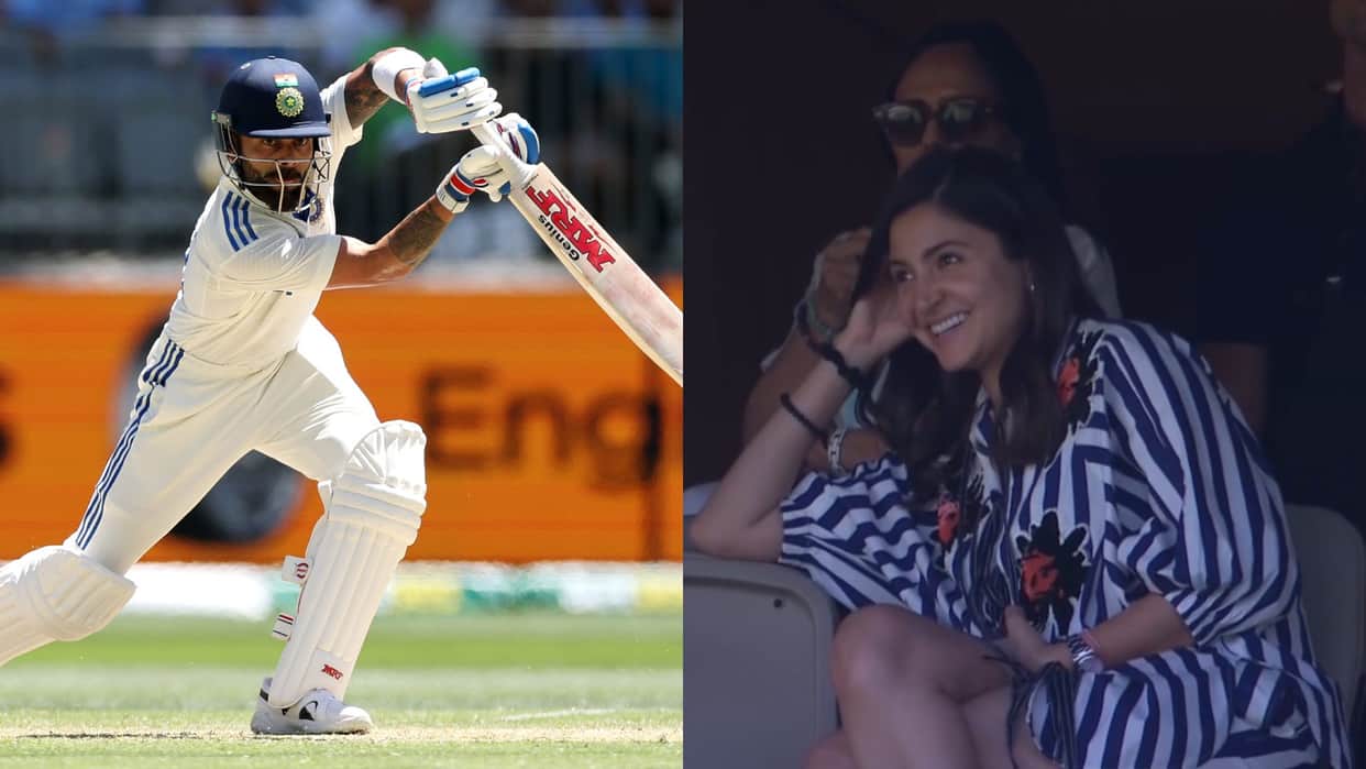 ind vs aus: anushka sharma cheers virat kohli on hitting fifty against australia on day 3 perth test video