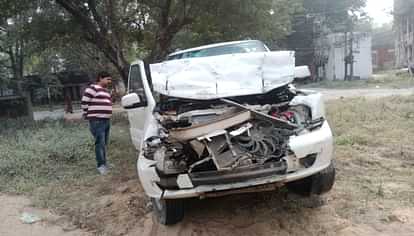 Bihar News: Car hit by truck in Gaya; Bodyguard and driver's condition critical, airport, Bipard