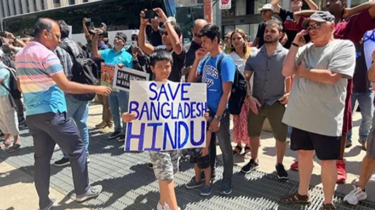 Indian Americans in Silicon Valley hold solidarity rally for Hindus in Canada and Bangladesh news in hindi