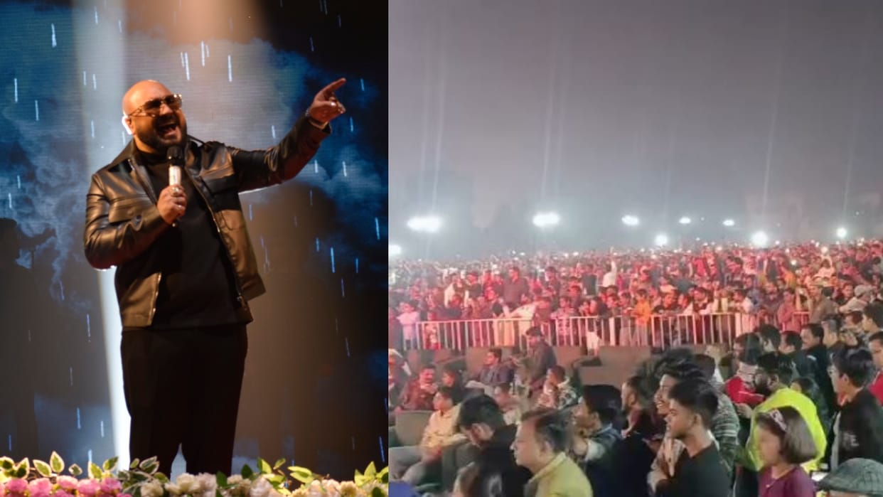 Punjabi singer B Praak graces the stage of Lakhimpur Mahotsav
