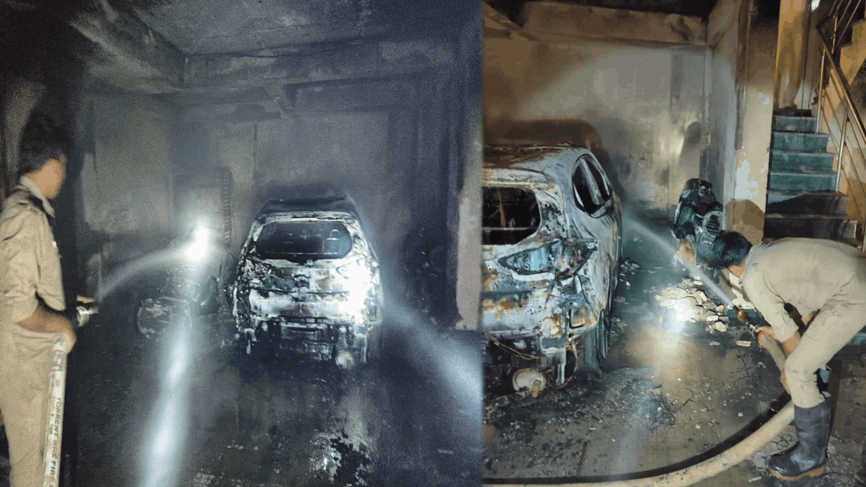 Fire on ground floor of apartment in Shahberi Greater Noida