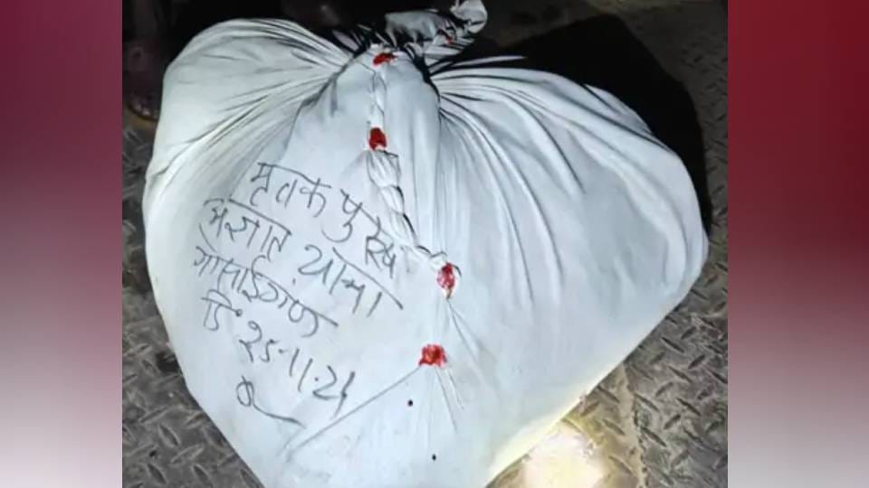 young man crossing road was run over by heavy vehicle in Lucknow after which his body was torn into pieces