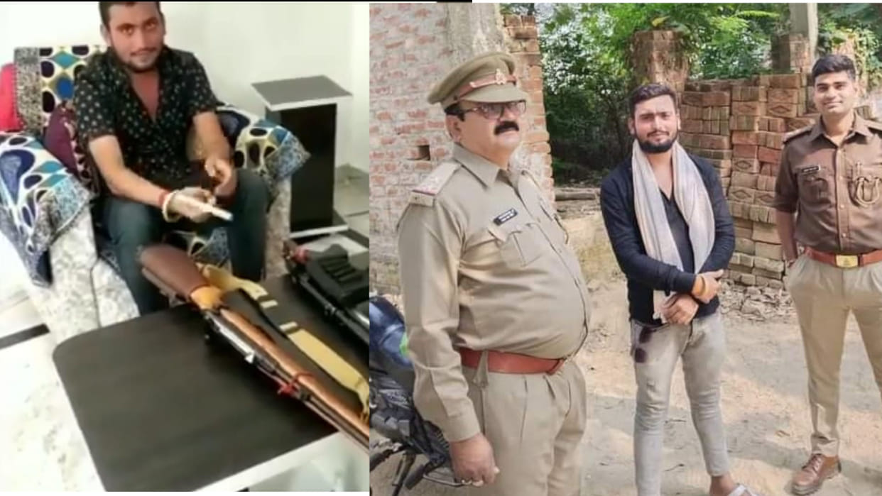 Video of a boy goes viral with weapon in Deoria