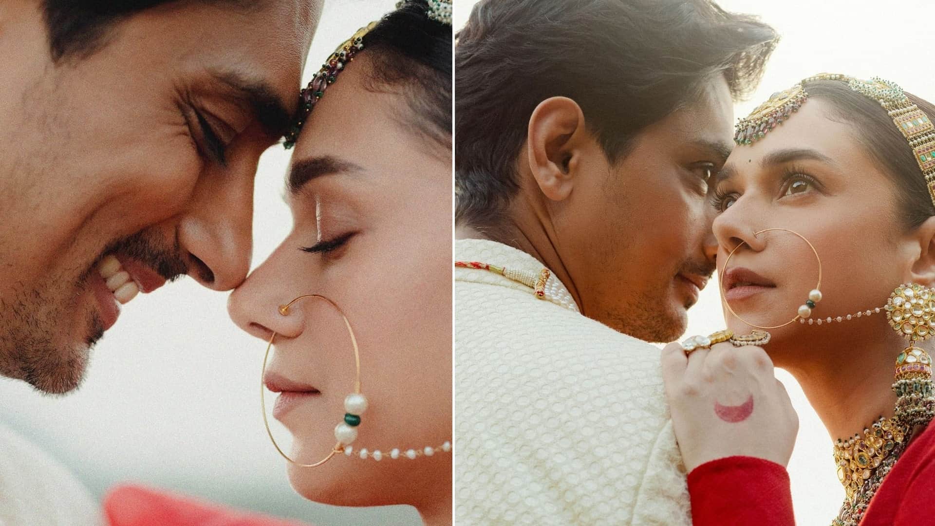 Aditi Rao Hydari Siddarth new wedding pics regal elegance look goes viral on social media