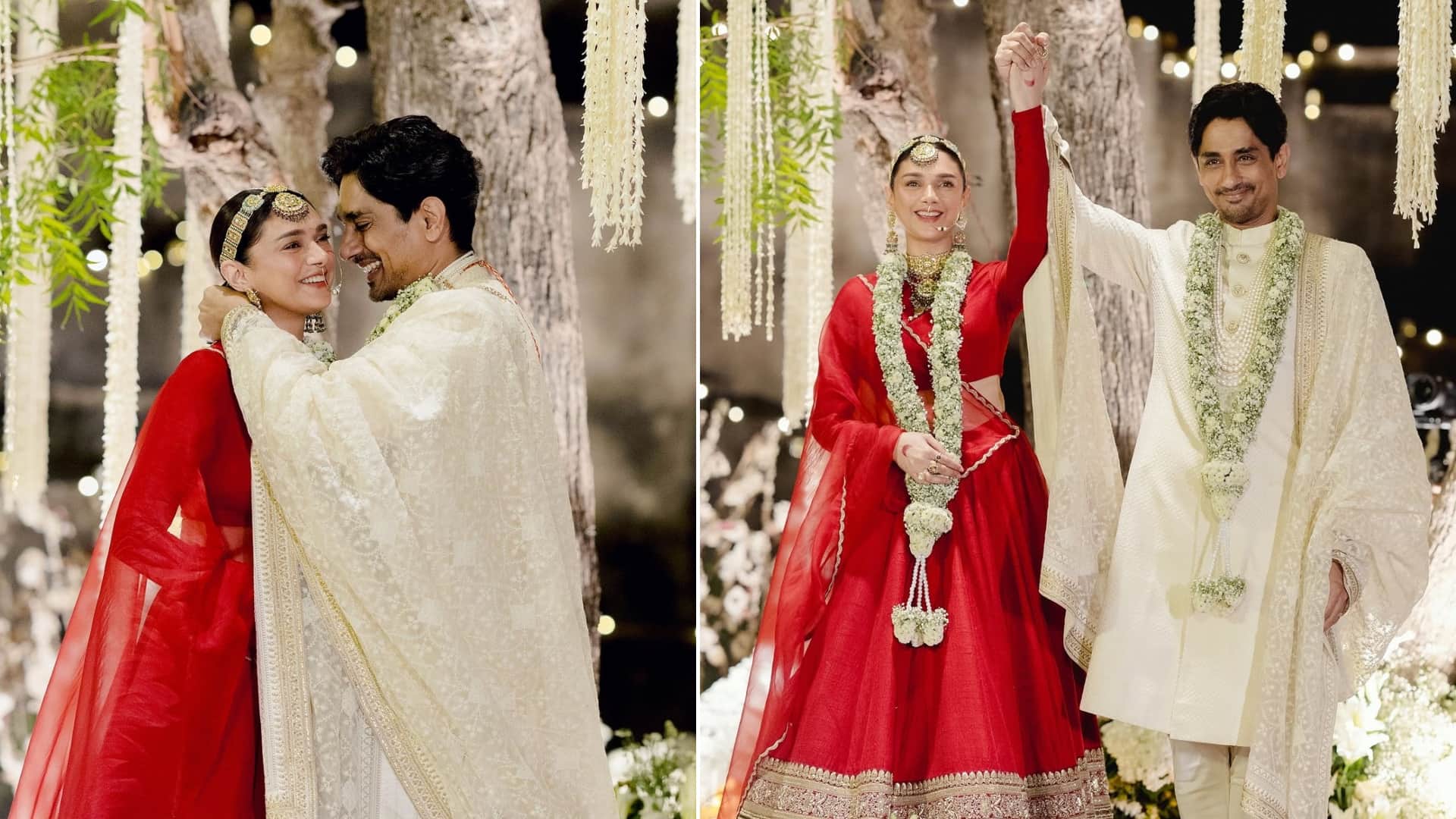 Aditi Rao Hydari Siddarth new wedding pics regal elegance look goes viral on social media