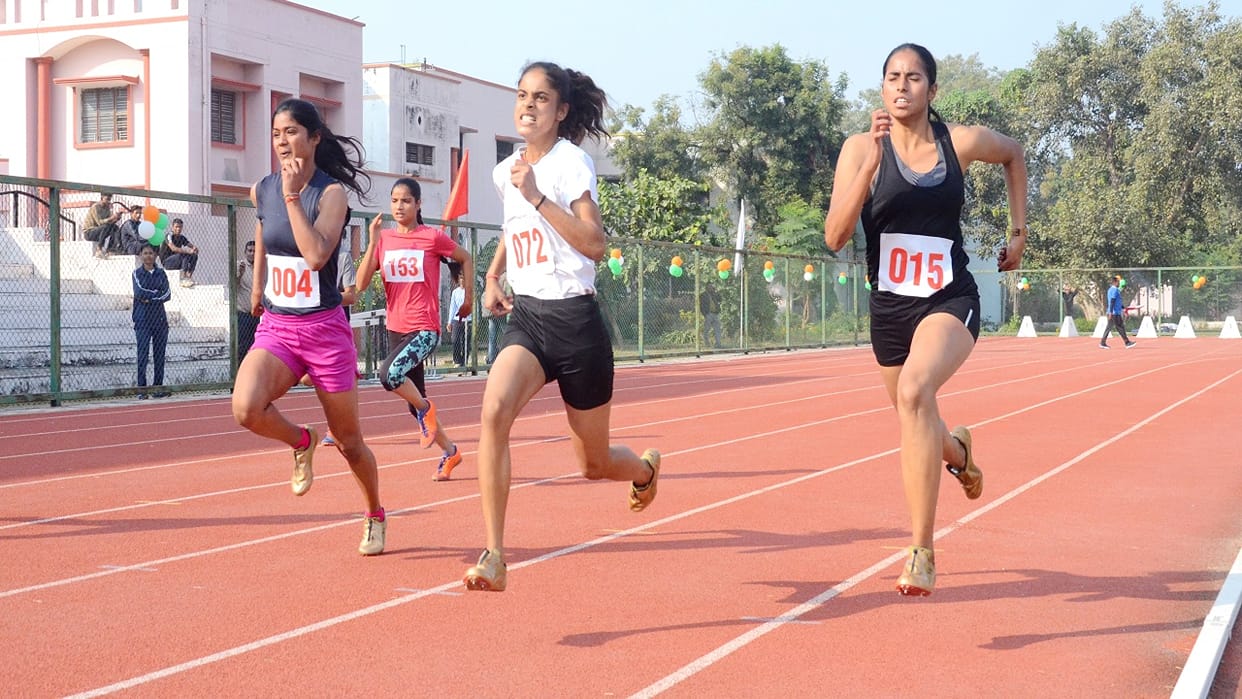Rohilkhand University Athletics Meet Swati wins in the women category race
