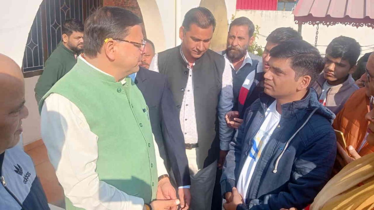 CM Dhami reached UKD leader Trivendra Pawar house Rishikesh to express condolences