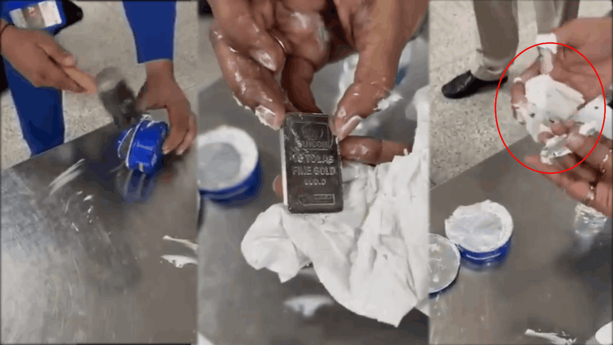 Gold recovered from a cream box at Delhi airport
