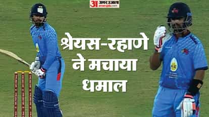 SMAT: Shreyas Iyer Ajinkya Rahane hit half centuries against maharashtra for mumbai prithvi shaw out on zero