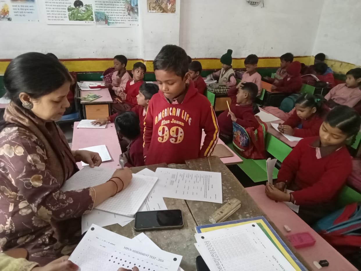 Nipun Assessment Test of children in council schools of Varanasi: 65103 children from nine blocks took the exa