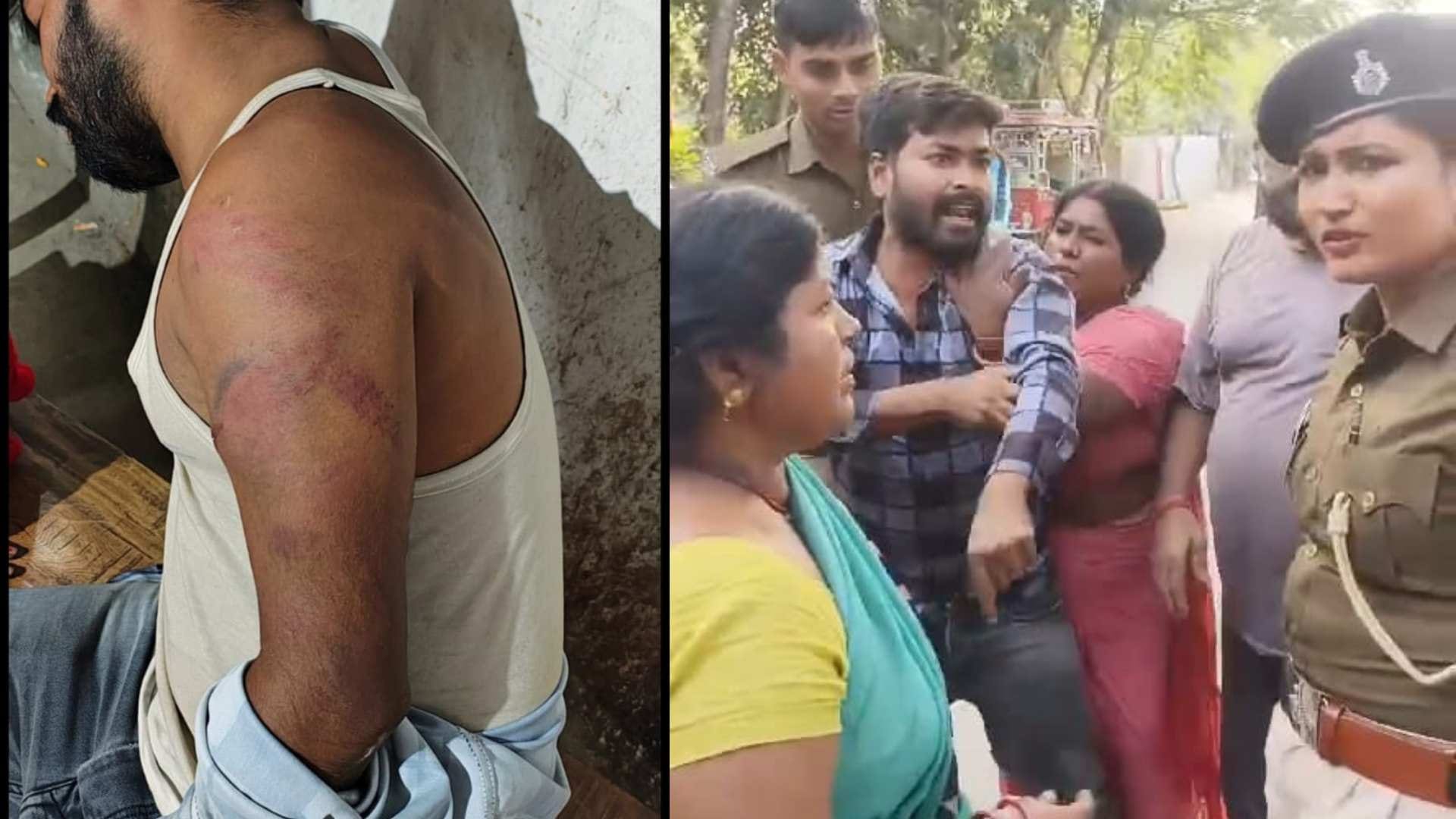 महिला दरोगा और पीड़ित युवक