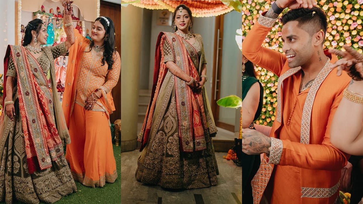 surya kumar yadav sister Dinal Yadav Mehndi celebration photos viral disprj