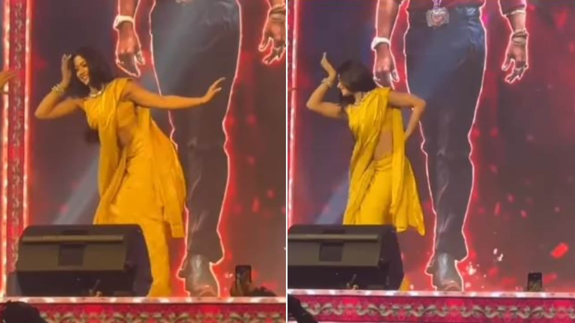 Rashmika Mandanna Dances on Saami Saami At Pushpa 2 Event Allu Arjun reaction goes viral report