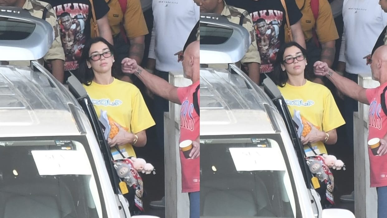 Dua Lipa came to India for concert in BKC was seen in such a Yellow funky avatar at Mumbai airport