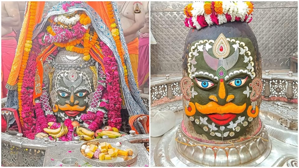 Bhasmarti Baba Mahakal's makeup was done with hemp