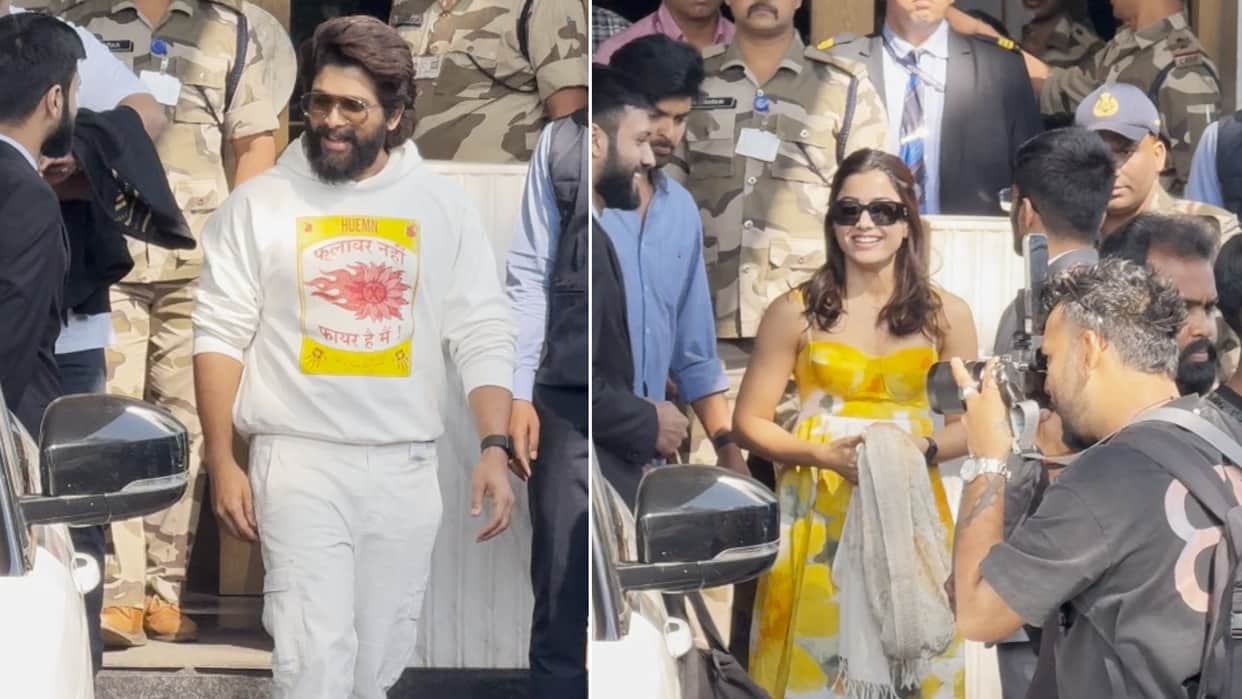 Allu Arjun Rashmika Mandanna in Mumbai to promote their upcoming film Puspha 2 The Rule release on 5 December