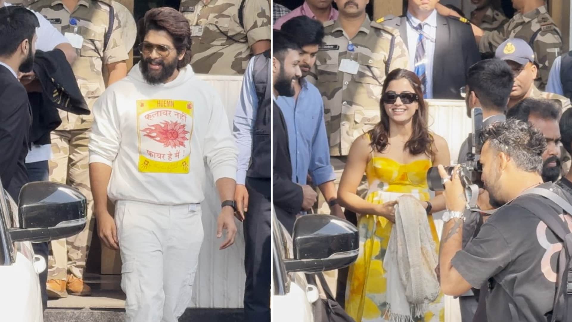 Allu Arjun Rashmika Mandanna in Mumbai to promote their upcoming film Puspha 2 The Rule release on 5 December