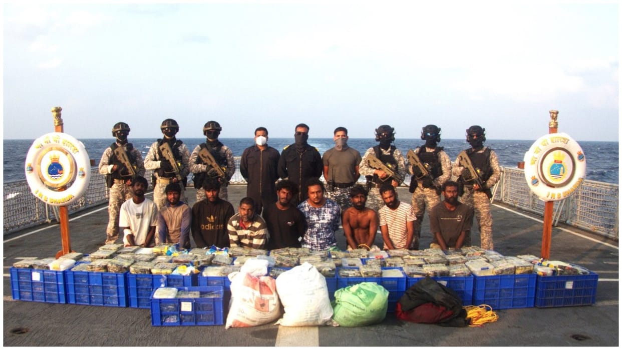 indian navy in joint operation with sri lanka navy seize 500 kilogram drugs crystal meth