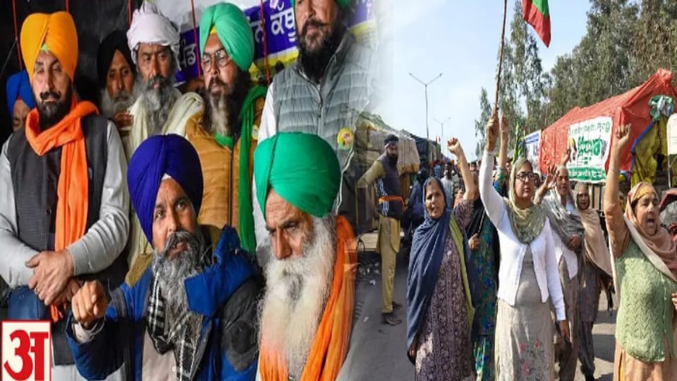 Kisan Andolan Farmers not allowed to march to Delhi from Haryana barricading at Shambhu border